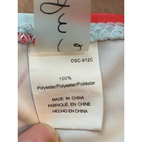 Cupshe Bikini Bottom High Waist Floral Baby Blue Red Small - Picture 4 of 5